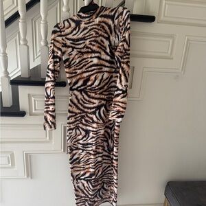 Animal Print Long Sleeve Dress